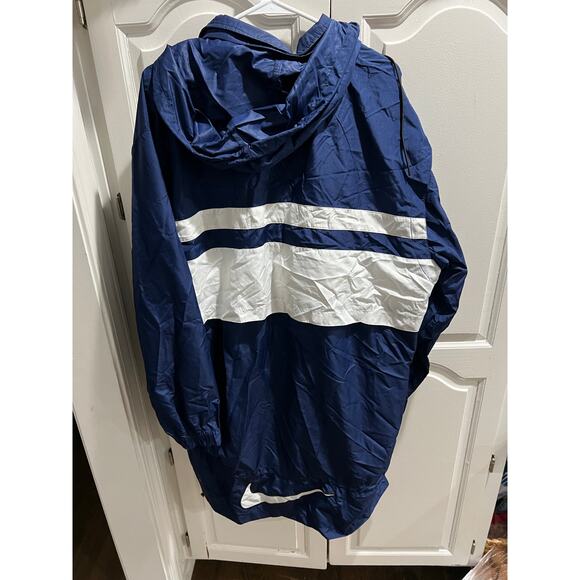 Vintage Nike Team Sports Windbreaker Jacket Blue White Hooded Mens L USA 90s - Picture 7 of 9